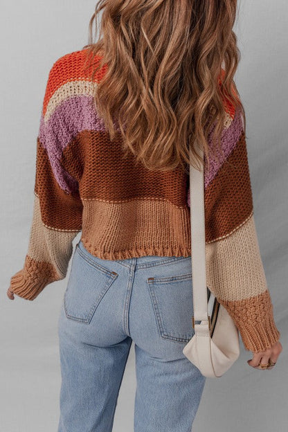 Colorblock Drop Shoulder Cropped Sweater Shop Style & More | Fresh Looks, Everyday Deals & Free Shipping