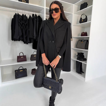 Women’s Solid Color Shawl Coat – Loose Wrap Outerwear FitiqueFit