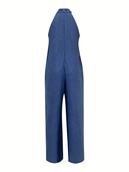 Sleeveless Halter Ruffled Young Women's Jumpsuit Grayceful LLC