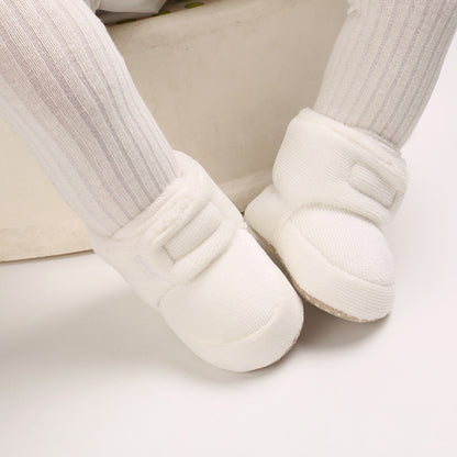 Toddler Baby Girls Booties Plus High Top Slippers Indoor Shoes Crib Shoes First Walker Shoes For Winter NovaCart