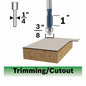 BOSCH 85268MC 3/8 In. x 1 In. Carbide-Tipped Double-Flute Flush Trim Router Bit VM Hardware