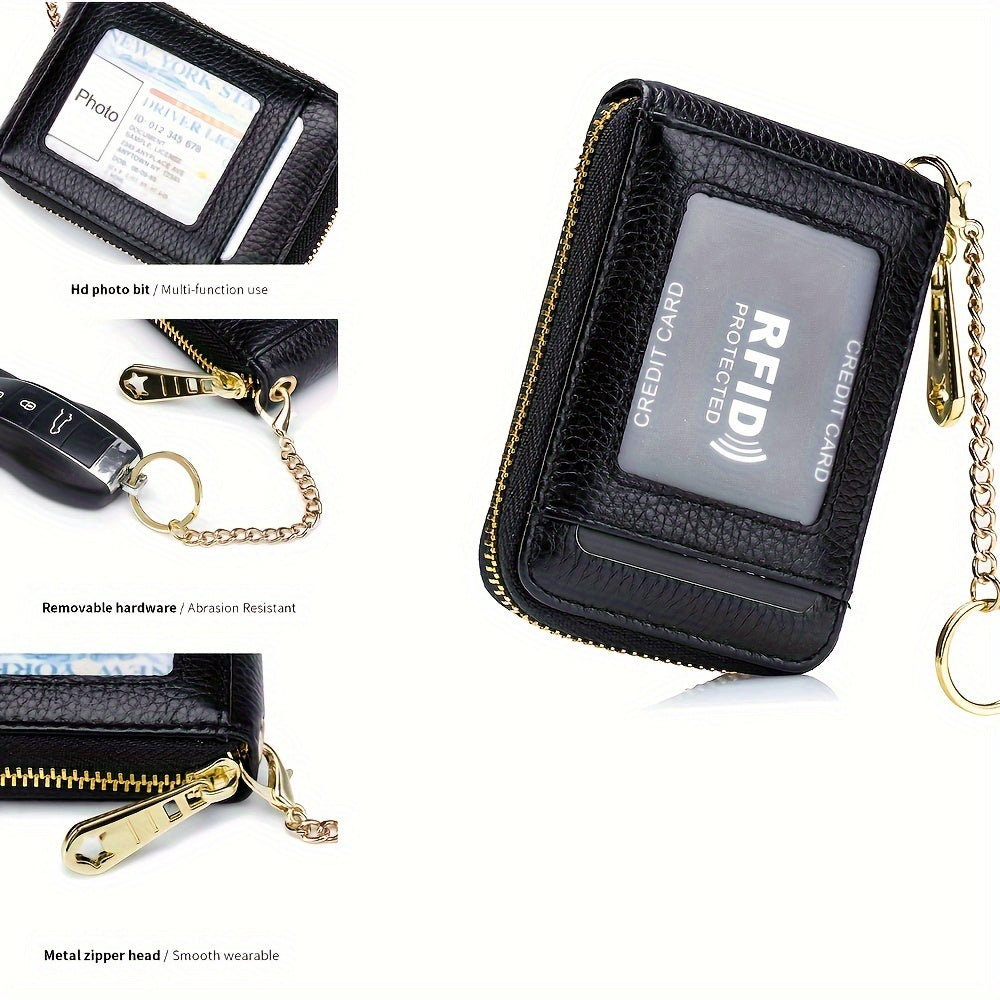[RFID Credit Card Holder] Casual RFID Credit Card Holder, Multi-compartment Wallet - Simple Zip Around Card Case NovaCart