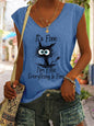 Women's V-Neck Printed Short Sleeve Loose Top – 14 Colors S–4XL FitiqueFit