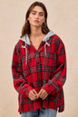 BiBi Brushed Plaid Hooded Jacket FitiqueFit