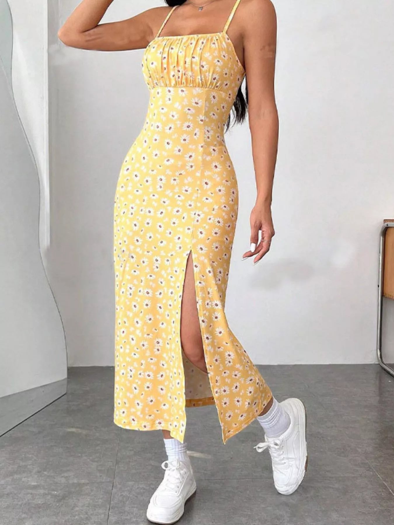 Slit Spaghetti Strap Midi Dress New Era Fashion LLc