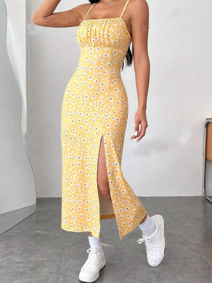 Slit Spaghetti Strap Midi Dress New Era Fashion LLc