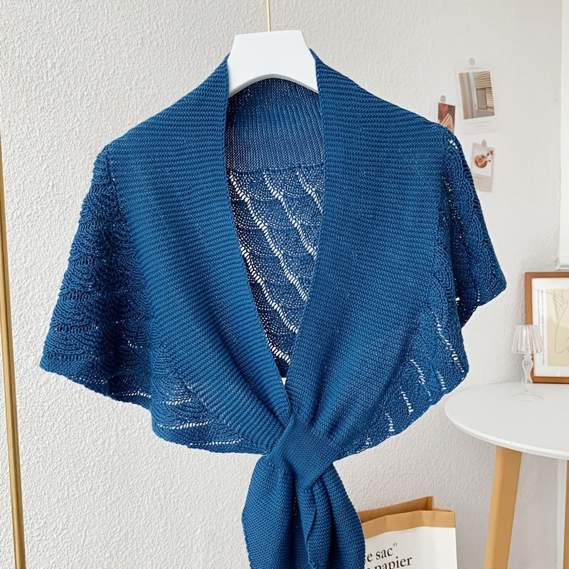 Women'S Stylish Openwork Yarn Shawl - Lightweight, Breathable Polyester, Perfect for Layering or Standalone Outfits, Machine Washable, Weekend Casual Wrap | Versatile Shawl | Stylish Knitwear, Shawls for Winter NovaCart