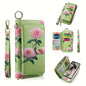 Elegant Floral PU Clutch Chic Zipper Wallet  Phone Bag