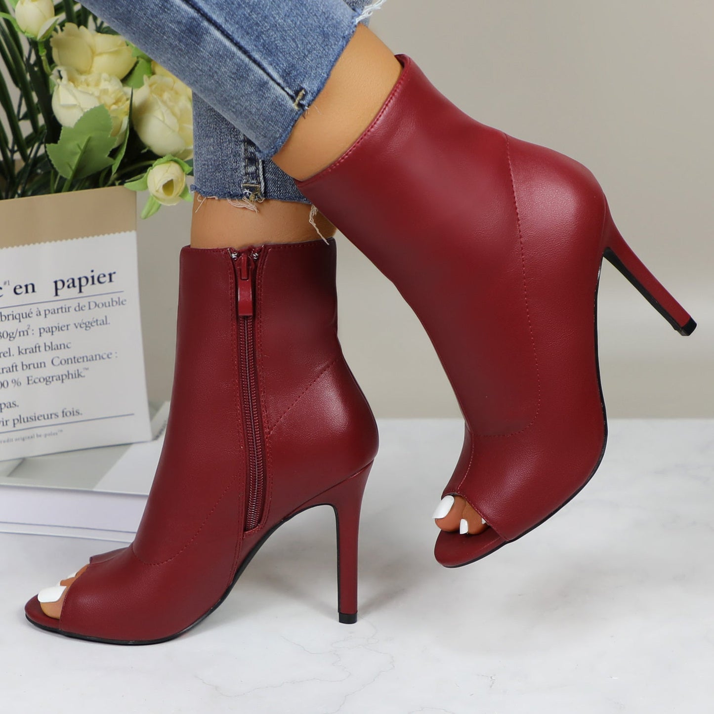 Metallic Stiletto Boots Dance Party Shine