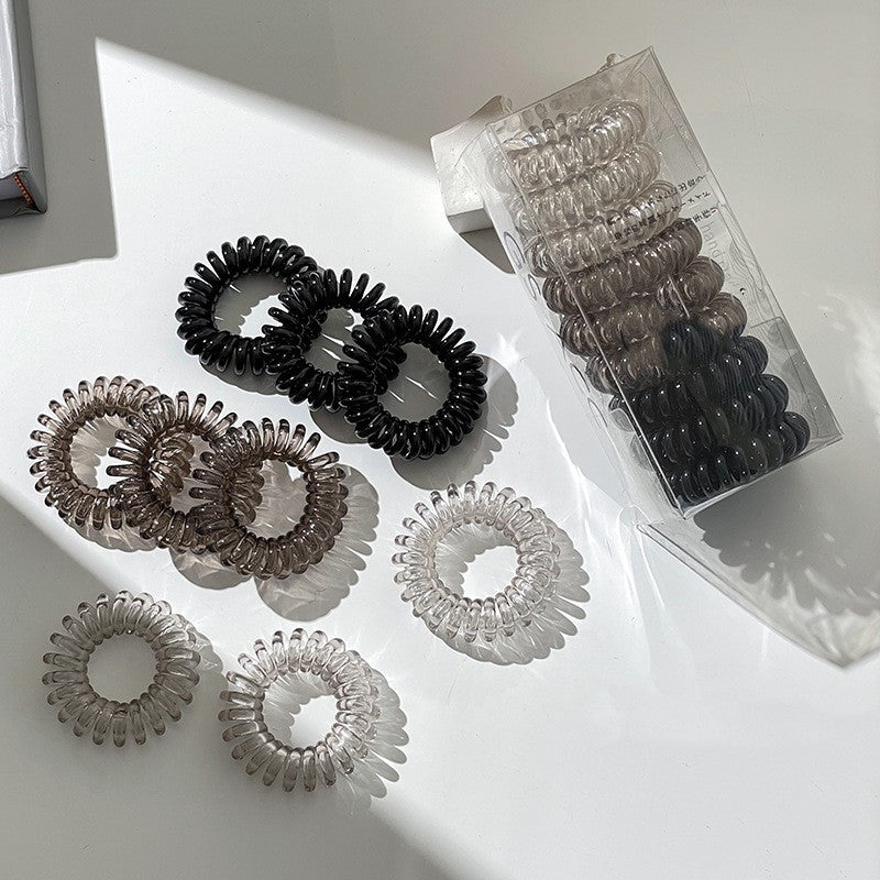 9 Pcs Spiral Hair Ties No Crease, Coil Hair Ties, Phone Cord Hair Ties, Women Ponytail Holder Elastics NovaCart