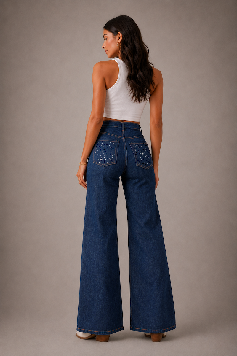 Celeste Wide Leg Jean Dark Wash GJG DENIM