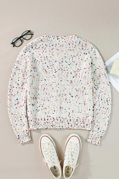 Confetti Button Up Long Sleeve Cardigan New Era Fashion LLc