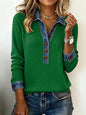 Denim Collar Patchwork Pullover Knitwear Top – Women’s Street Style FitiqueFit