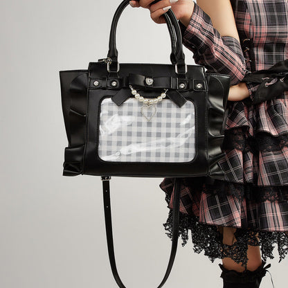 Love Handbag Lace Pearl Women's Messenger Bag See size chart under “more details” The Fashion Celestial