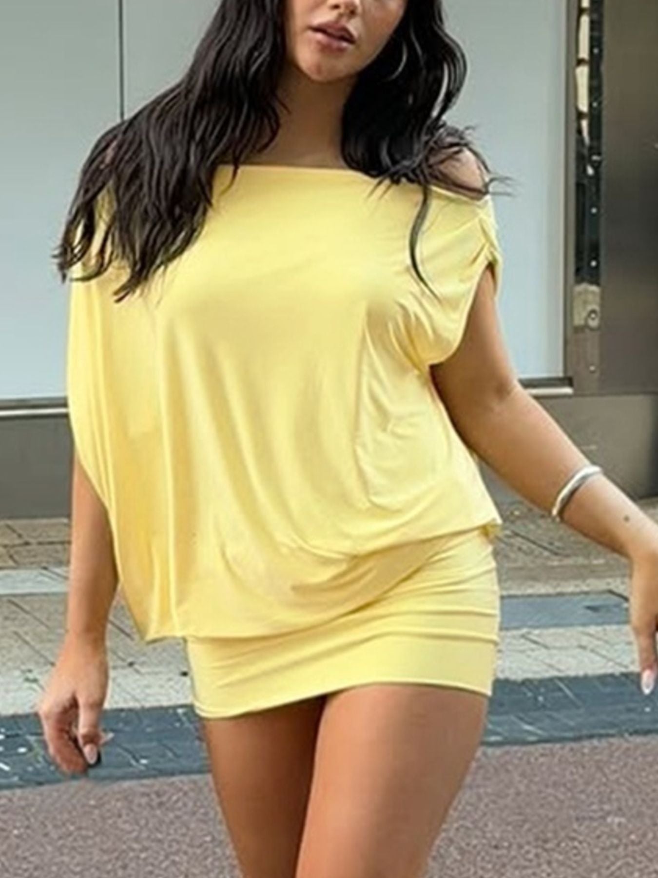 Off-Shoulder Ruched Bodycon Mini Dress New Era Fashion LLc