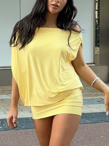 Off-Shoulder Ruched Bodycon Mini Dress New Era Fashion LLc