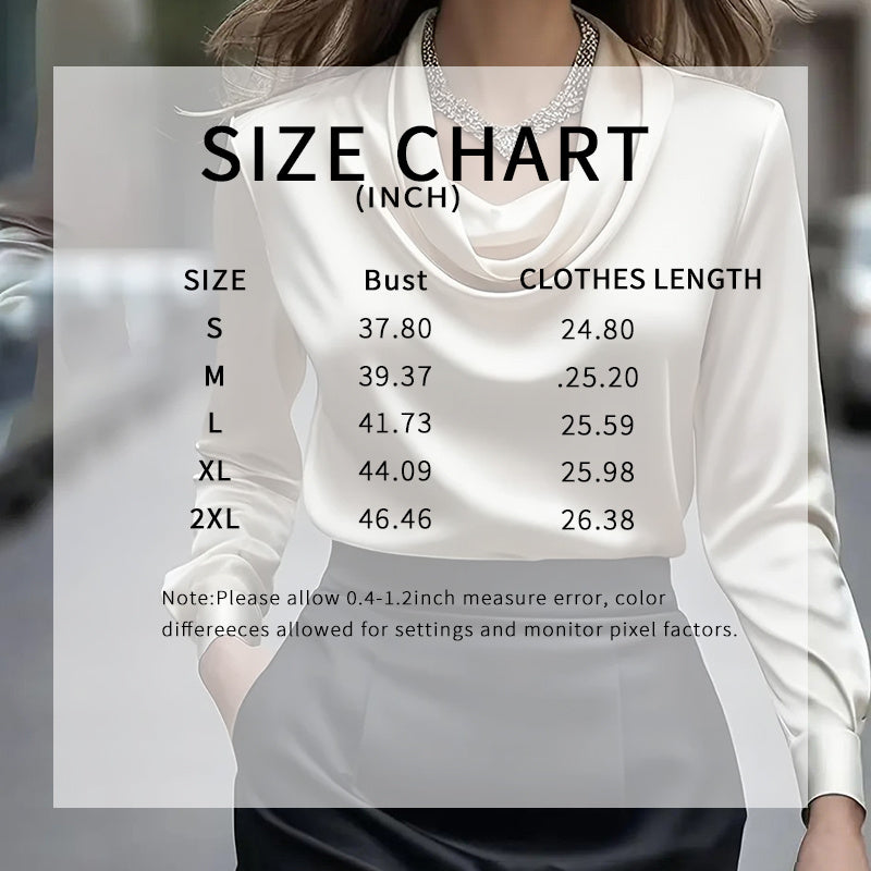 Elegant Satin Blouse - Women's Versatile Long Sleeve Shirt FitiqueFit