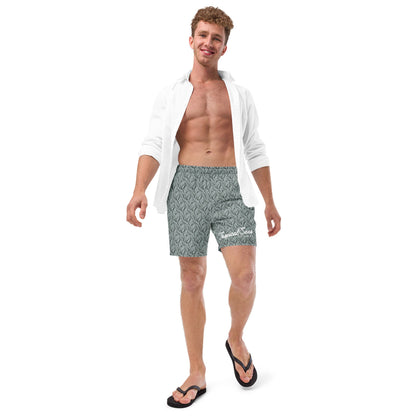 Men's Eco Grey Palm Swim Trunks New Era Fashion LLc