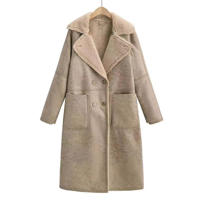 Women’s Belted Double-Breasted Winter Trench Coat FitiqueFit