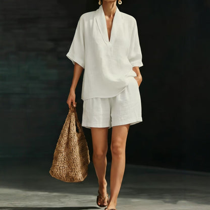 Women's Loose Batwing Sleeve Two-Piece Set – Casual Summer Beach Outfit FitiqueFit