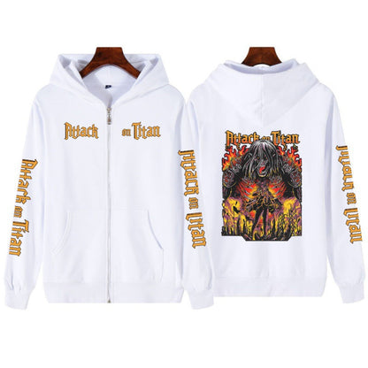 Printed Zipper Sweater Unisex Hoodie Coat FitiqueFit