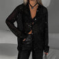 Sequin Lapel Long Sleeve Shirt See size chart under “more details” The Fashion Celestial