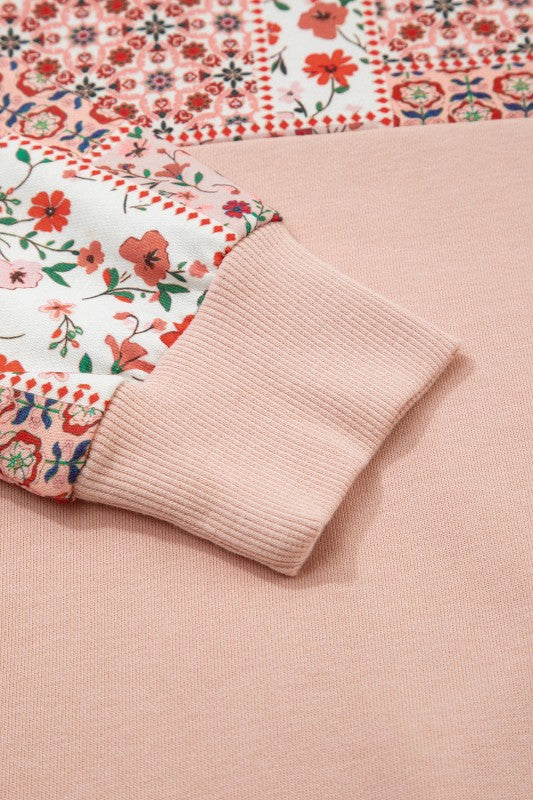 Floral Patchwork Drawstring Hoodie Shop Style & More | Fresh Looks, Everyday Deals & Free Shipping