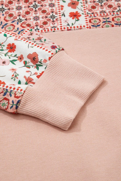 Floral Patchwork Drawstring Hoodie Shop Style & More | Fresh Looks, Everyday Deals & Free Shipping