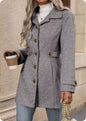 Women’s Elegant Woolen Coat – Medium-Length Lapel Slim Fit Winter Coat FitiqueFit