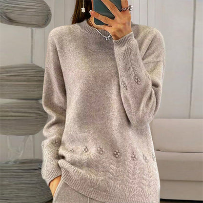 Women's Solid Color 3D Floral Embroidered Sweater FitiqueFit