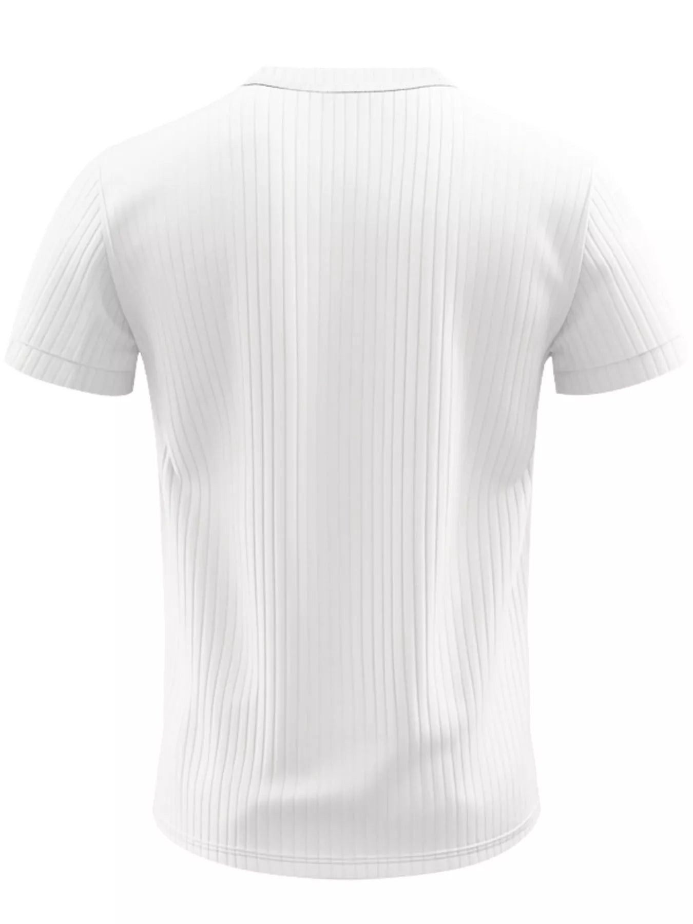 Men's Full Size Ribbed Button-Down Casual T-Shirt Plus Size New Era Fashion LLc