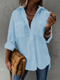 Women’s Casual Long Sleeve Shirt with Pocket FitiqueFit