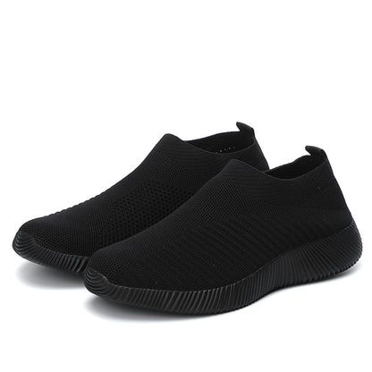 Women'S Lightweight Slip-On Sneakers, Solid Color Fabric Upper, Round Toe, MD Sole, Low Top, All-Season Casual Shoes for Running, Fitness, Dance, Walking, Travel NovaCart