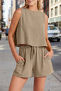 Women's Sleeveless Top & Wide-Leg Shorts Set – Retro Street Style FitiqueFit