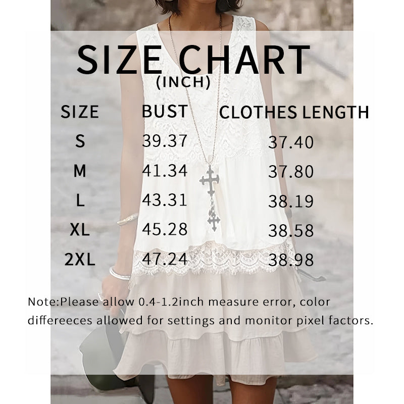 Sleeveless Lace Patchwork Sundress Clothes Casual Dresses FitiqueFit