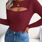 Women'S Long Sleeve Hollow Sweater | High Stretch Fabric, Crew Neck, Sexy Slim Fit, Autumn/Winter NovaCart