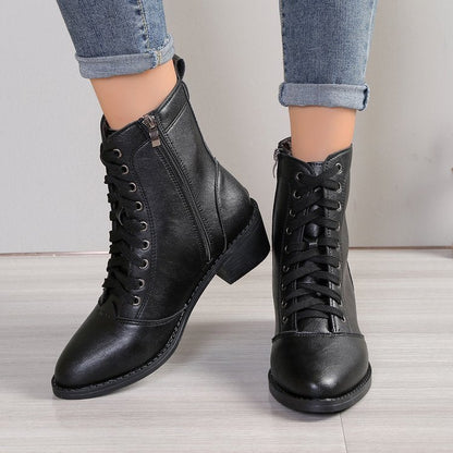 British Style High-Top Zipper Leather Boots — Women’s Trend Fashion Boots FitiqueFit