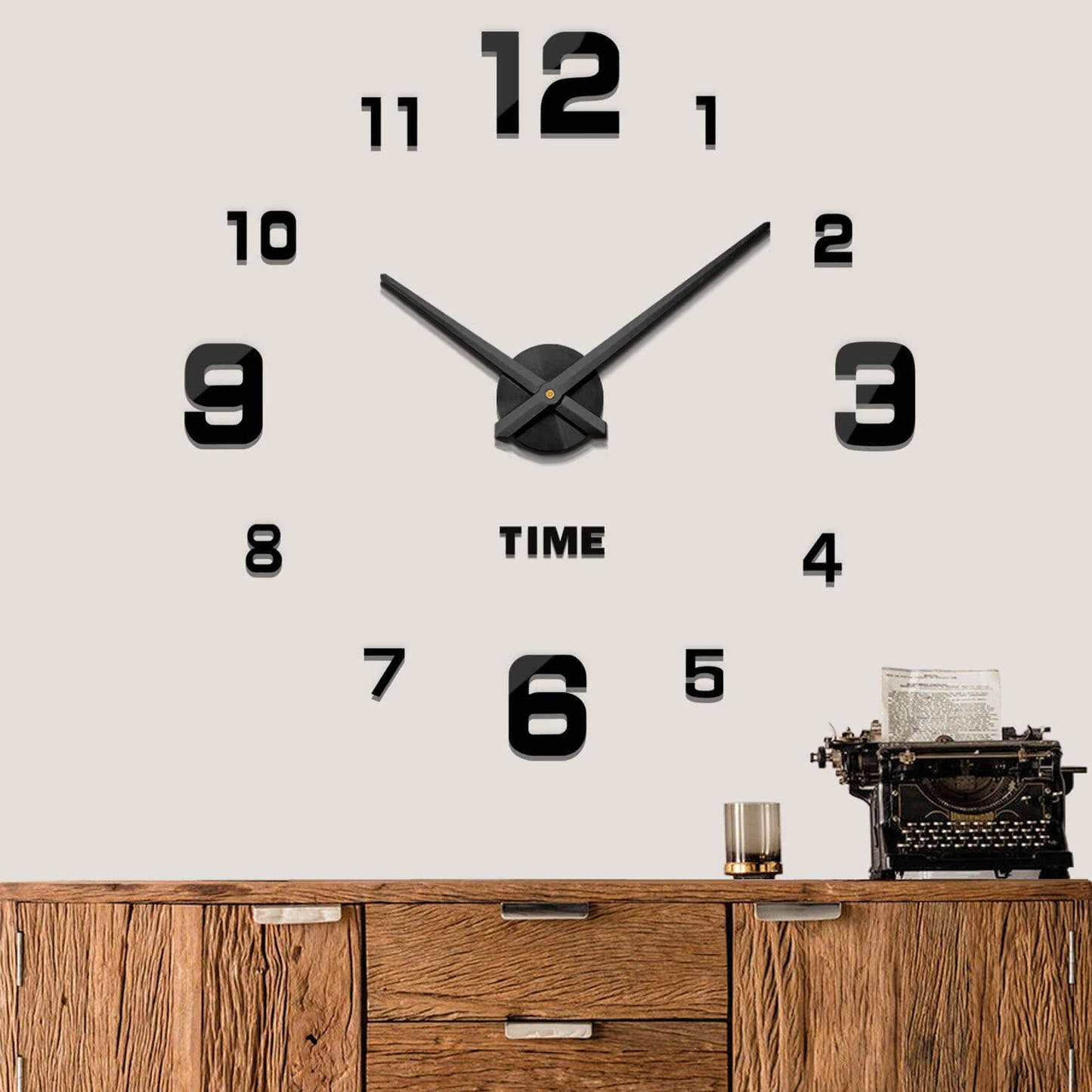 Mintime Modern Frameless DIY Wall Clock Large 3D Wall Watch Mirror Numbers for Home Office Decorations New Era Fashion LLc
