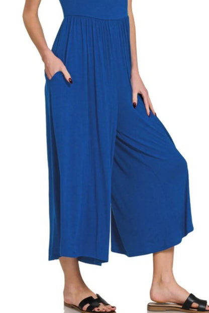 Zenana Double Layered Short Sleeve Jumpsuits West2East Surf