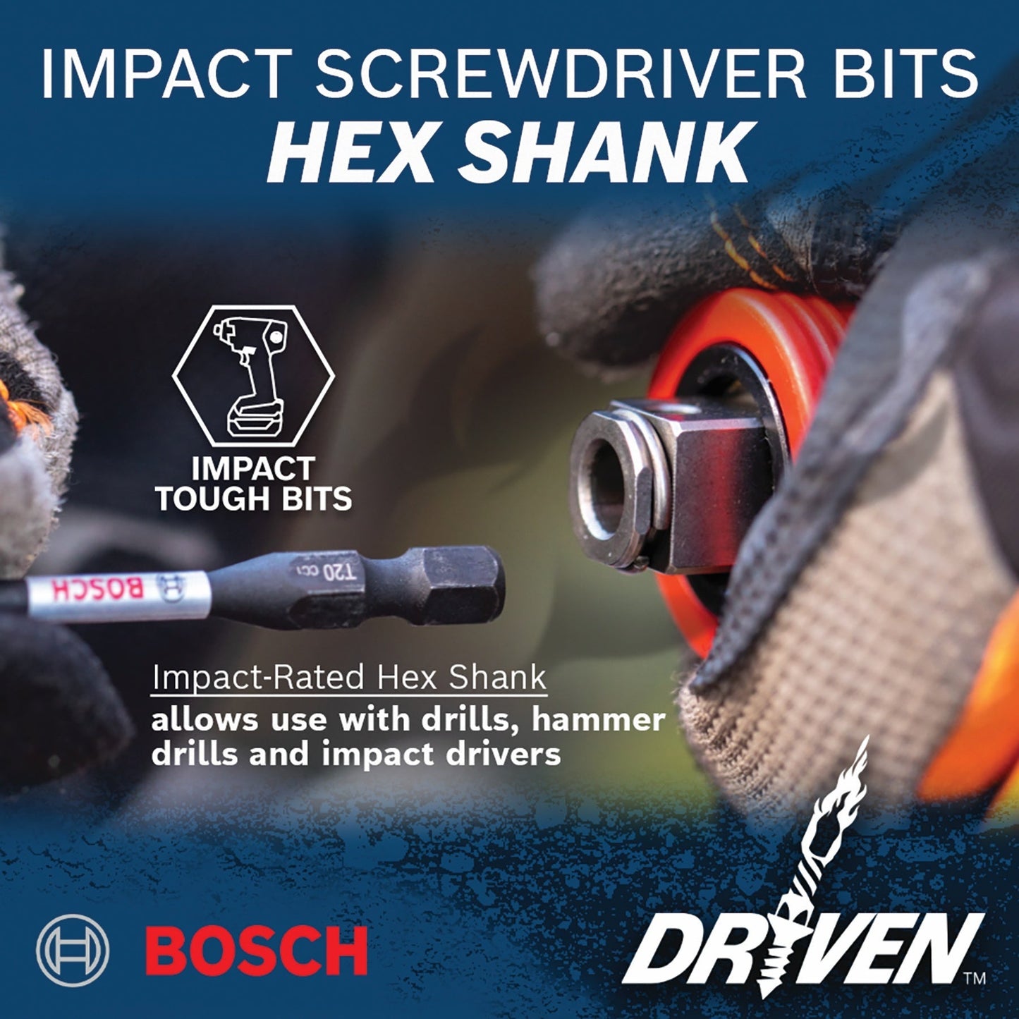 BOSCH ITDSQV203 3 pc. Driven 2 In. Impact Square Power Bit Set VM Hardware