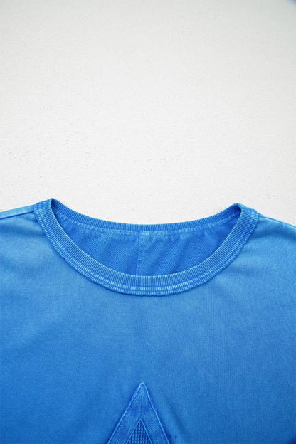 Mineral Wash Star Mesh Patchwork Oversize Tee New Era Fashion LLc