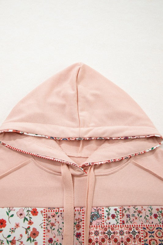 Floral Patchwork Drawstring Hoodie Shop Style & More | Fresh Looks, Everyday Deals & Free Shipping