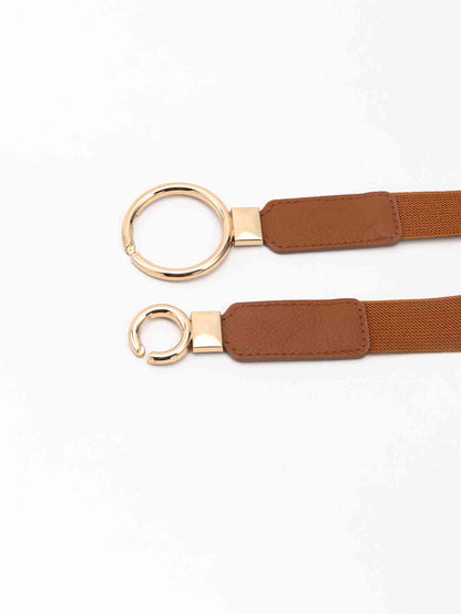 ElegantStyle Double Ring Buckle Elastic PU Belt – Adjustable Comfort Fit See size chart under “more details” The Fashion Celestial
