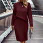 Women's Two Piece Set - Pullover Sweater & Bodycon Skirt Cozy Outfit FitiqueFit