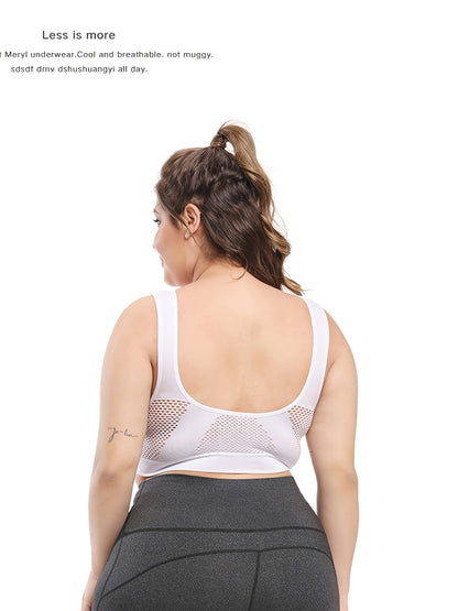 Plus Size Sports Bras for Women Seamless Bra with Pads Big Size Bralette Push Up Brassiere Bra Vest NovaCart