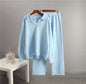 Solid Color Lapel Sweater Set for Women FitiqueFit