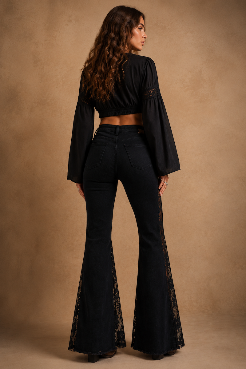 Raven Lace Flares GJG DENIM