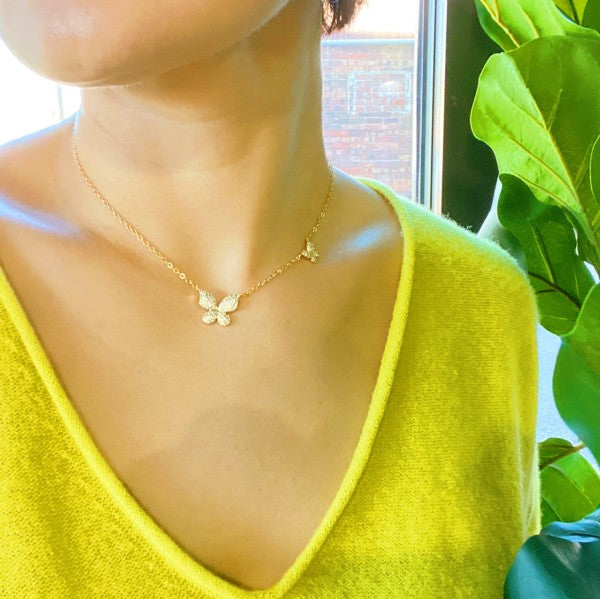 Double Shine Butterfly  Necklace Shop Style & More | Fresh Looks, Everyday Deals & Free Shipping
