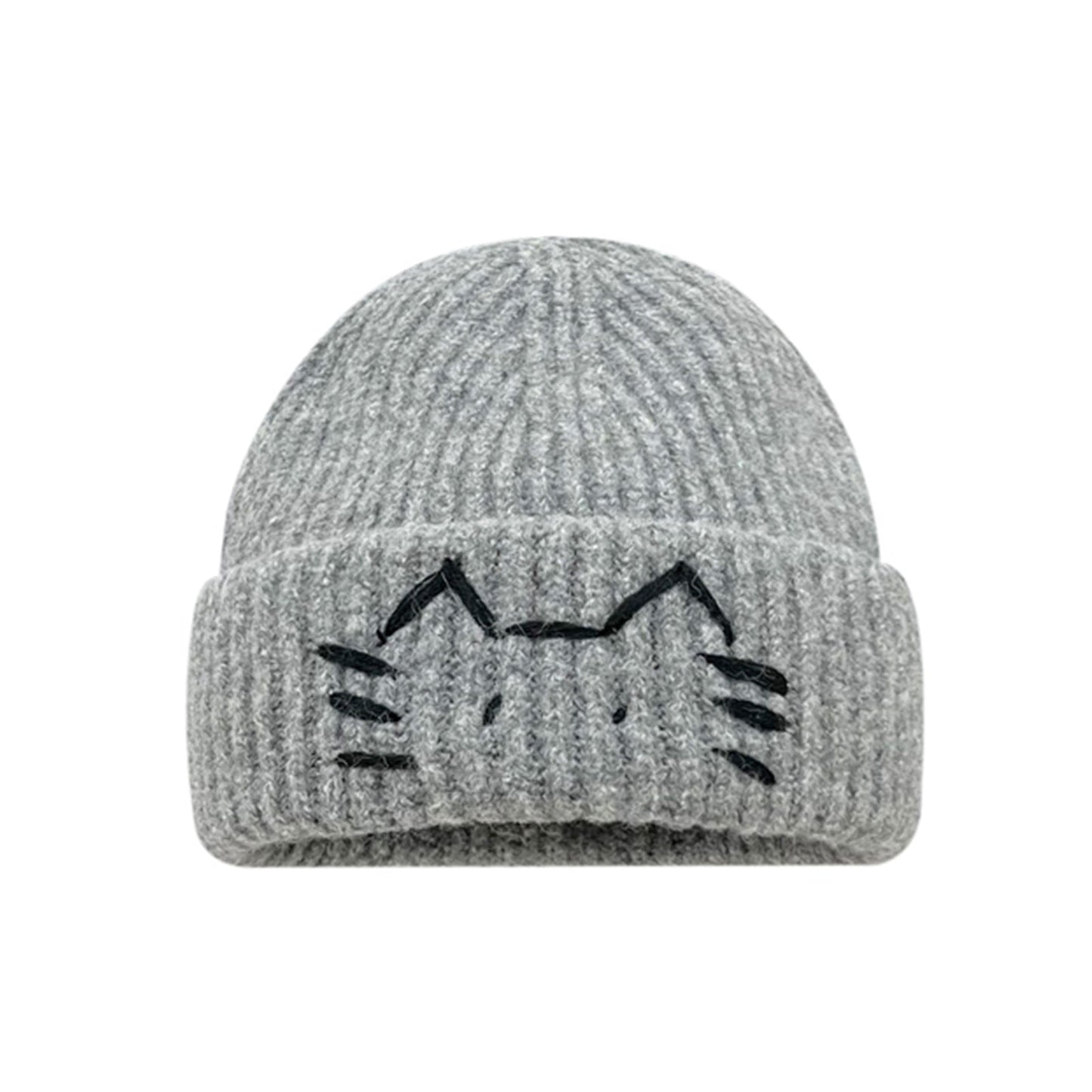 Women’s Cute Cat Line Design Knitted Hat – Warm Fall & Winter Beanie FitiqueFit