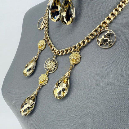 Gold Finish Cuban Link Chain Set With Lion Head An Shop Style & More | Fresh Looks, Everyday Deals & Free Shipping
